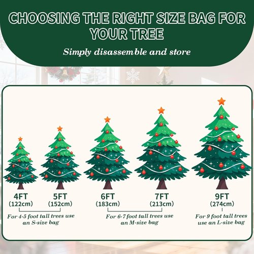 Heavy Duty Christmas Tree Storage Bag by [Brand Name] - Reinforced Handles & Dual Zippers | Fits 3FT-4.5FT Trees, Black