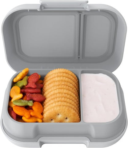 Bentgo Kids Snack Bento Box - 2 Compartment Leak-Proof Container for Snacks & Meals | Dishwasher Safe, BPA-Free, Gray
