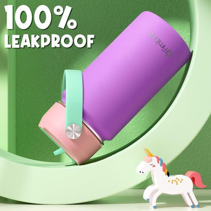 Fimibuke Kids Insulated Water Bottle - 14oz BPA-Free Stainless Steel Tumbler | Leak-Proof Design, Cotton Candy