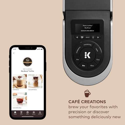 Keurig K-Café SMART Coffee Maker - WiFi Compatible Latte & Cappuccino Machine, 6 Brew Sizes, Black