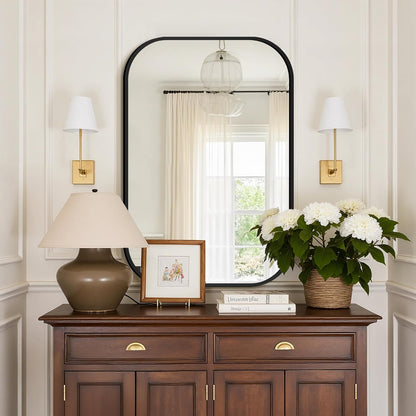 Regine Switzerland Black Bathroom Vanity Mirror - Shatterproof HD Reflection | 24 x 36 Rectangular Design
