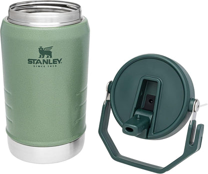 Stanley IceFlow Stainless Steel Water Jug - Vacuum Insulated Tumbler with Straw, 40 OZ | Hammertone Green