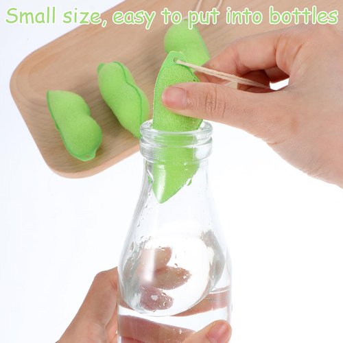 Magic Beans Bottle Cleaner, Mabor 6Pcs Bottle Cleaning Sponge Brush, Reuseable Bean Shape Water Bottle Cleaning Sponge with Rope for Internal Cleaning of Small Mouth