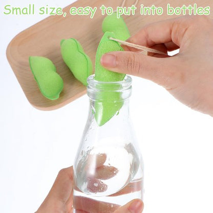 Magic Beans Bottle Cleaner, Mabor 6Pcs Bottle Cleaning Sponge Brush, Reuseable Bean Shape Water Bottle Cleaning Sponge with Rope for Internal Cleaning of Small Mouth