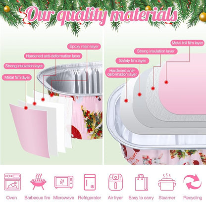 80 Pcs Mini Loaf Pans with Lids, Spoons & Christmas Tree Decorations – 6.8 oz