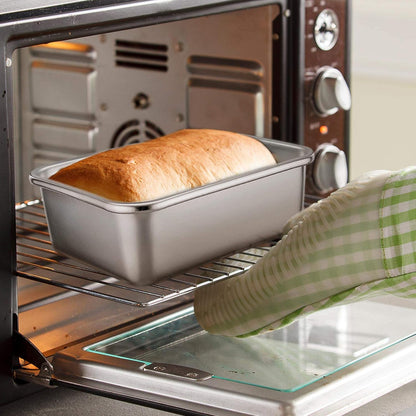 TeamFar Rectangular Cake Pan - Stainless Steel Brownie & Lasagna Baking Dish | 8"x10"x3", Rust-Free & Easy Clean