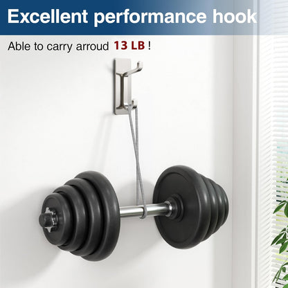 Pickpiff Wall Hooks - 13LB Strong Adhesive Coat & Towel Hangers | Brushed Nickel 6-Pack