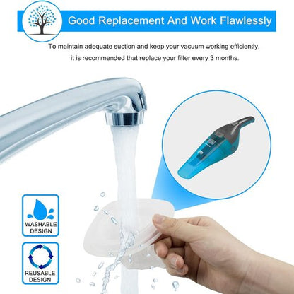 HNVCF10 Filters - Washable Replacement for Black and Decker HNVC215B10, HNVC220BCZ01 | 4 Pack