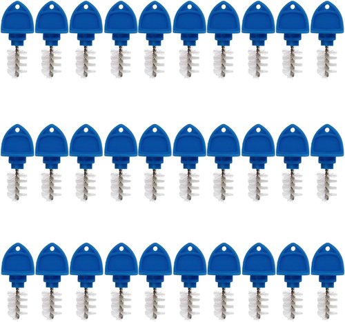 Beer Plugs Tap Brush,30 Pack Beer Faucet Tap Cleaning Plug Brush For Draft Beer Faucet Cap (Blue)
