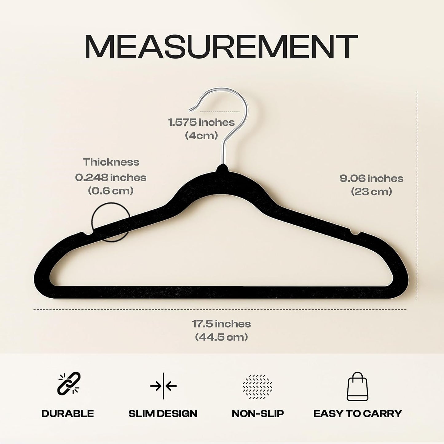 Utopia Home Velvet Hangers - Luxury Non-Slip Slim Coat & Pant Hangers, 100 Pack, 360° Swivel Hook - Black