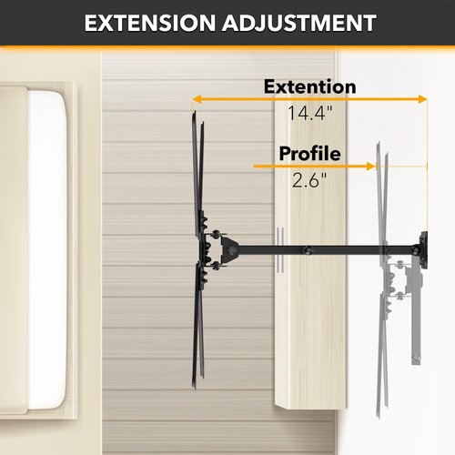 CondoMounts TVA8044 Full Motion TV Wall Mount for 13"–55" Screens | Articulating TV Wall Mount with Swivel Arm | Max VESA 400x400mm, Holds 55lbs | Black