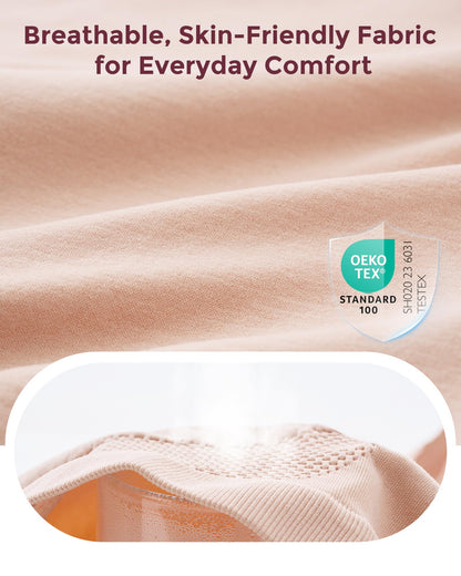 Momcozy Women's Maternity High Waist Underwear Pregnancy Soft Seamless Maternity Underwear Over Bump 3 Pack