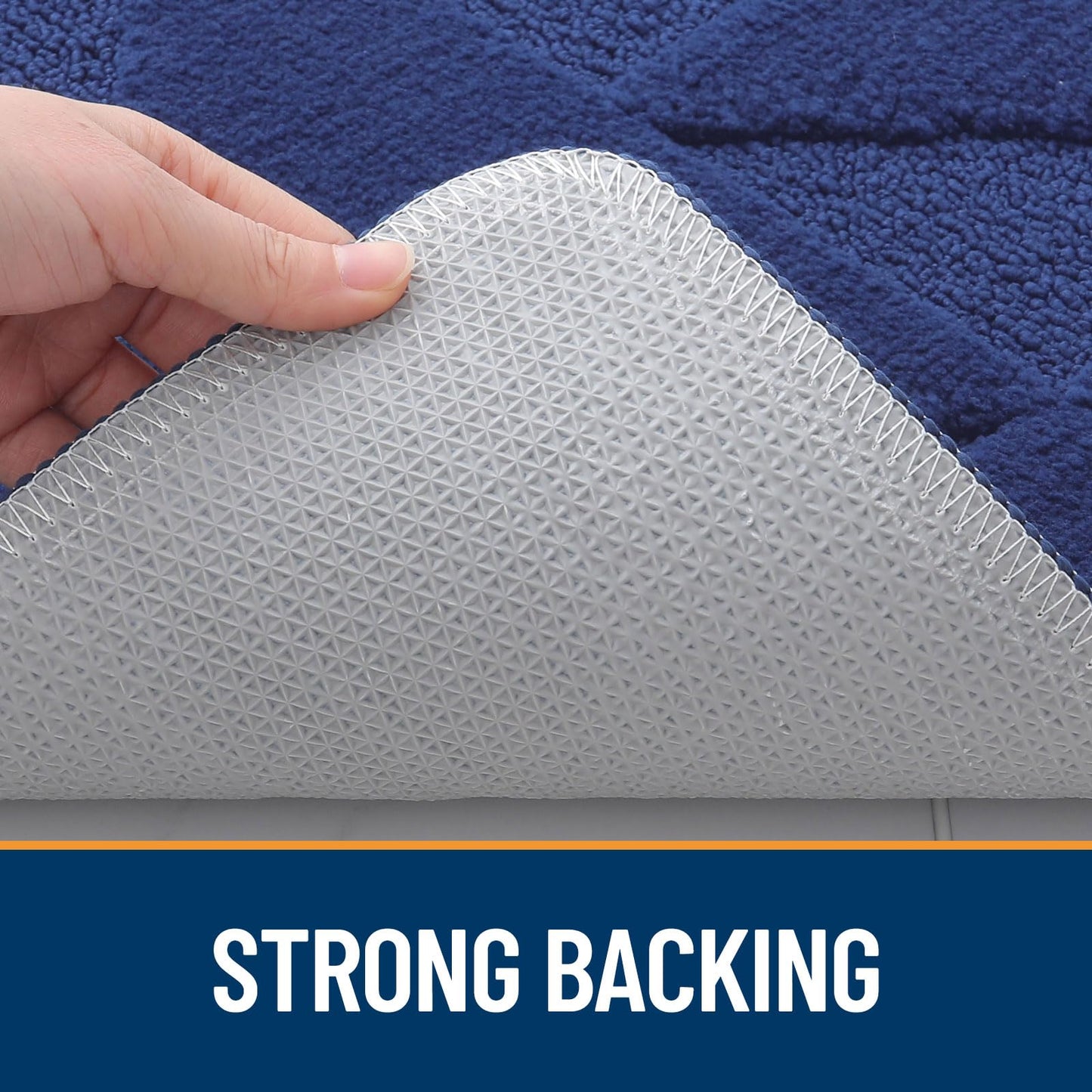 OLANLY Door Mats Indoor, Non-Slip, Absorbent, Dirt Resist, Entrance Washable Mat, Low-Profile Inside Entry Doormat for Entryway (32x20 inches, Navy)