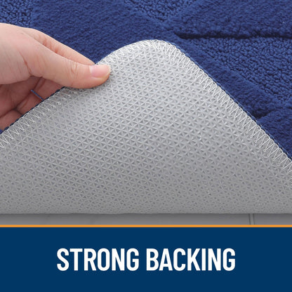 OLANLY Door Mats Indoor, Non-Slip, Absorbent, Dirt Resist, Entrance Washable Mat, Low-Profile Inside Entry Doormat for Entryway (32x20 inches, Navy)