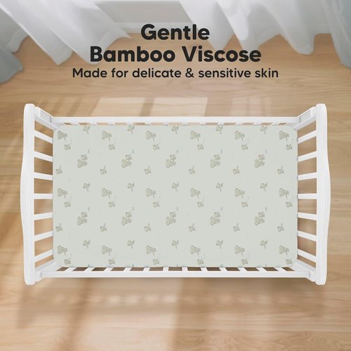KeaBabies Baby Crib Sheets - Soft & Cozy 52x28 Viscose Bamboo Fitted Toddler Bed Sheets | 2-Pack Neutral Design