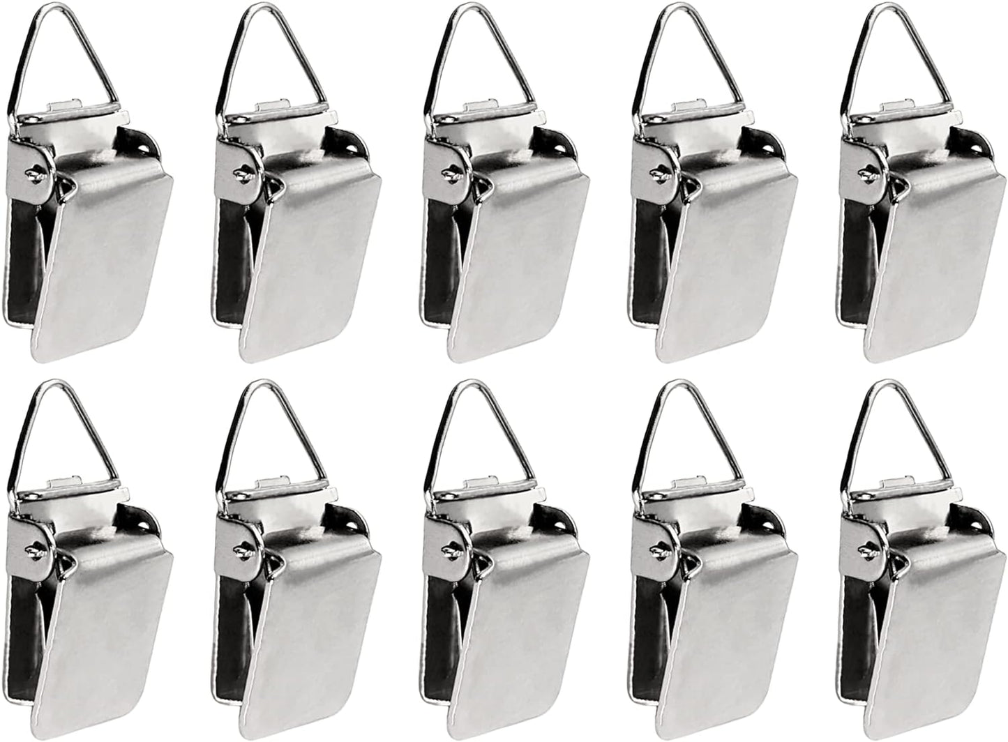 Wise Linkers Hanging Clips - Medium Power Triangle Clips for Tapestry, Rugs & Paintings | Pack of 10 (Silver)