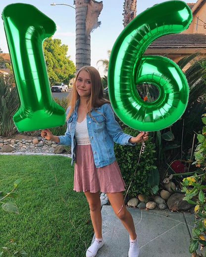 Skiennix 40-Inch Dark Green Number Balloons - Happy Birthday & Wedding Anniversary Decor