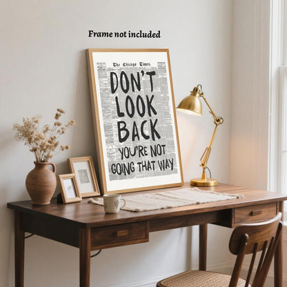 Vintage Newspaper Wall Art - Motivational Quote Poster | Black and White Inspirational Canvas Print 8x12