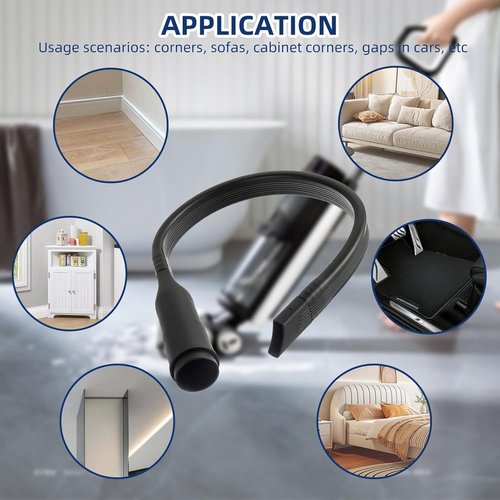 Flexible Vacuum Crevice Tool - 25" Attachment for 1-1/4" or 1-3/8" Hoses | Perfect for Tight Spaces