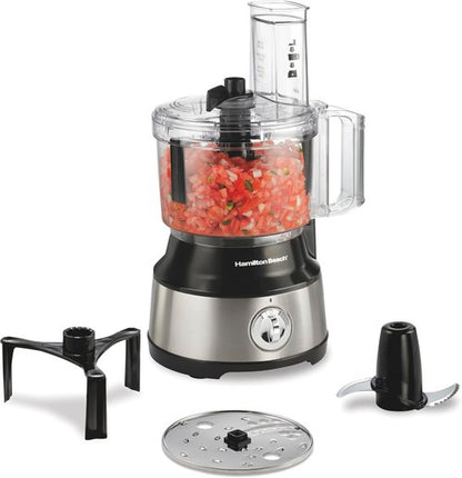 Hamilton Beach Food Processor - 10-Cup Vegetable Chopper with Easy Clean Bowl Scraper | Black & Stainless Steel
