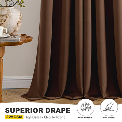 MIULEE Cappuccino Brown Blackout Curtains for Bedroom Living Room 84 Inches Long 2 Panels, Thermal Insulated Room Darkening Drapes Grommet Noise Reduction Light Blocking Window Treatments 50x84 Inch