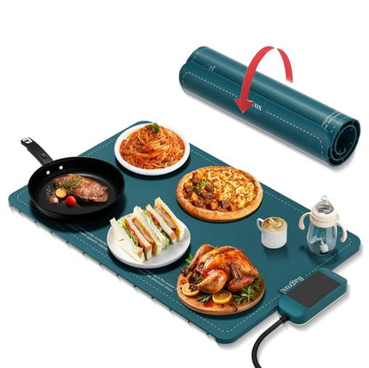 Food Warming Mat, Electric Warming Mat with Adjustable Temperature, Warming Trays for Buffets Party, Food Warmer Mat (green)