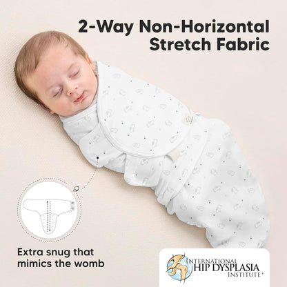Skiennix Organic Baby Swaddle Sleep Sacks - Soft & Snug for Newborns 3-6 Months | 3-Pack (Bunnies, L)