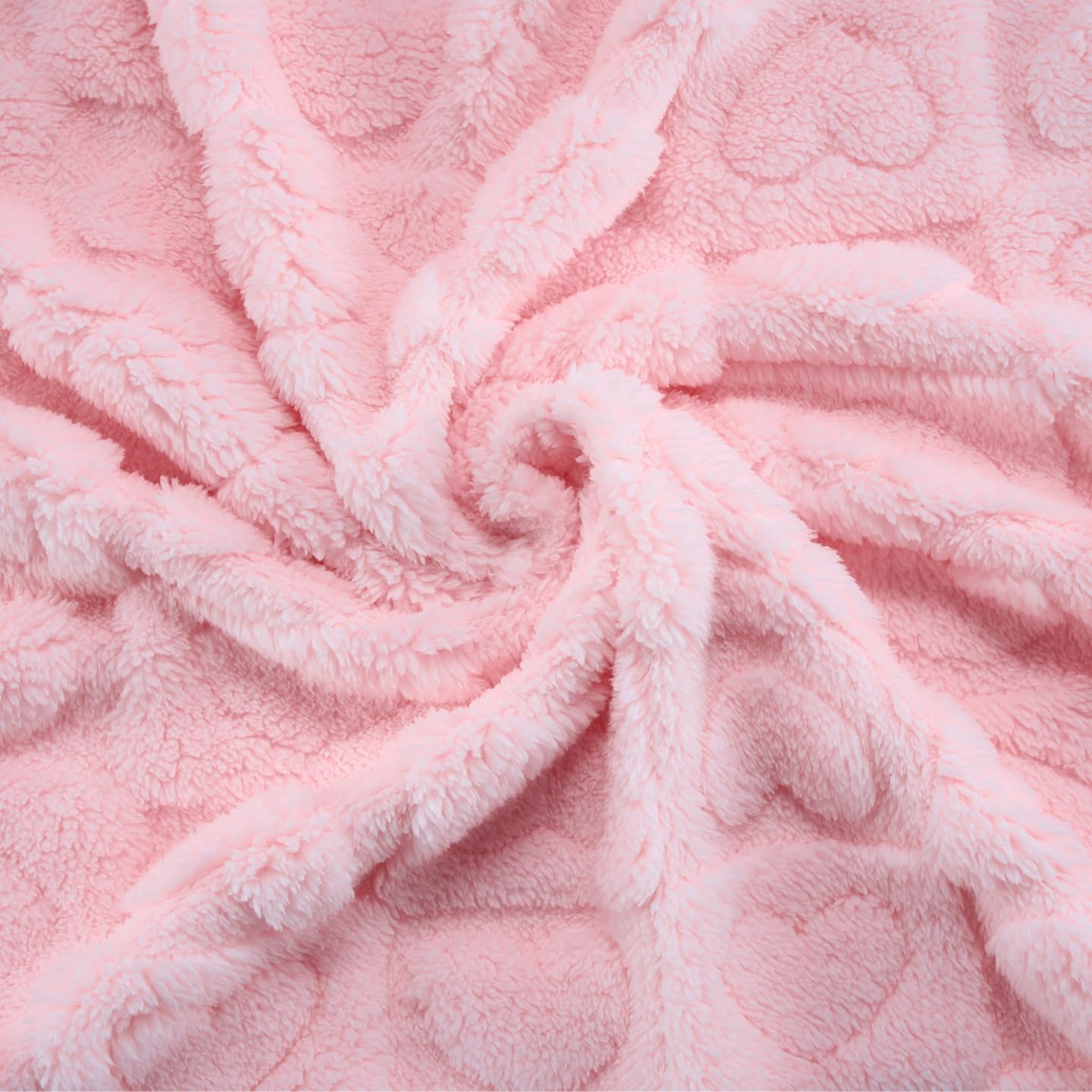 Skiennix Cozy Fleece Baby Blankets - 4 Pcs Heart Checkered Crib Blankets for Girls | 30x40 Light Pink & Grey