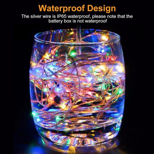 Btfarm 30 Pack Fairy Lights - Battery Operated Twinkle String Lights | 7ft Waterproof Mini Silver Wire for Christmas & Weddings - Warm White/Colorful