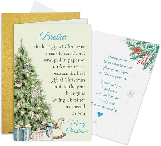 Regine Switzerland Funny Christmas Card for Brother - Heartfelt Xmas Gift from Sister | Sweet Holiday Message