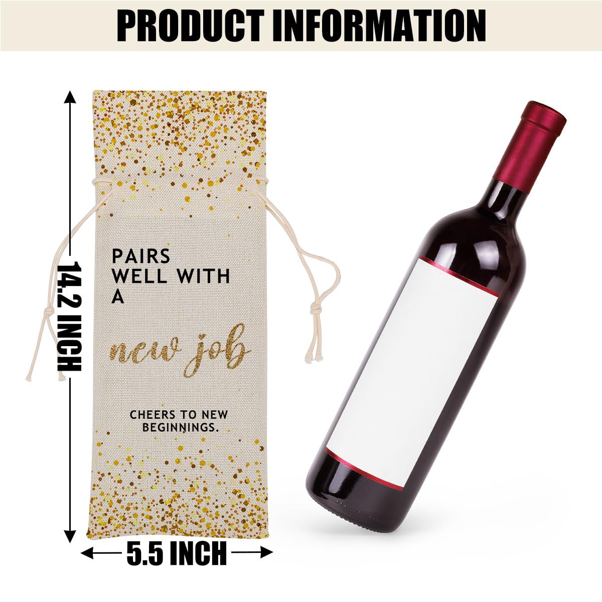 New Job Gifts Congratulations Gifts for Women Wine Bag Leaving Job Gifts Farewell Gifts for Coworkers Men Mom Teacher Doctor Friend Him Her Bestie Wine Bags