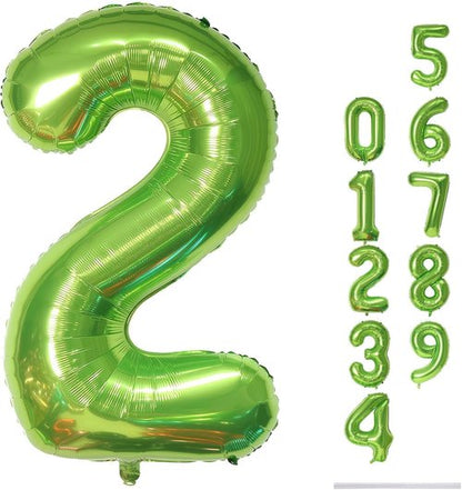 Green 40-Inch Giant Helium Foil Number Balloons | Self-Inflating 0-9 Digits for Birthday & Anniversary Celebrations