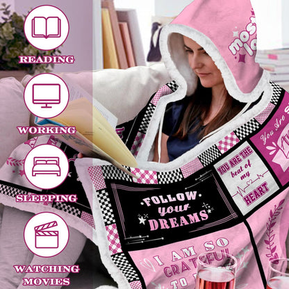 Mother's Day Soft Wearable Blanket Gifts for Daughter who are First Time Mom, Best Daughter Ever Gifts, Throw Blankets Presents for Birthday, Christmas, Daughter Gifts from Mon Dad Parents