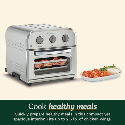 Cuisinart Compact Air Fryer Toaster Oven - 6-in-1 Stainless Steel with Adjustable Temperature & Accessories