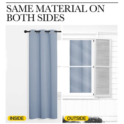 NICETOWN Vintage Blue Blackout Curtains 84 inches Length for Dining Room, 2 Panels, 34" Wide, Thermal Insulated Long Drapes for Window