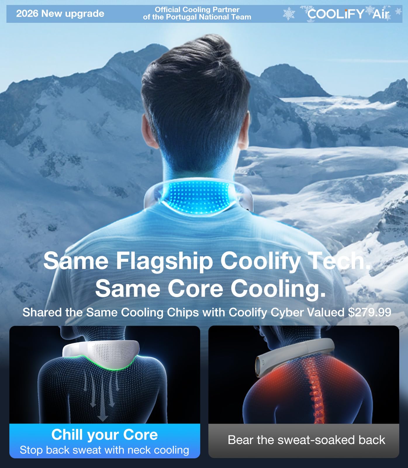 TORRAS COOLiFY Air 2026 Upgraded Neck Fan Air Conditioner, Dual-Airflow Pro Cooling, Ultra Light Portable Fan Rechargeable, Personal Cooling Fan Travel Essentials, Gift for Dad Husband Father, Black