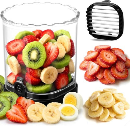Hendiy Strawberry Slicer - Stainless Steel Blades | Versatile Egg & Fruit Cutter | Black, 1-Pack