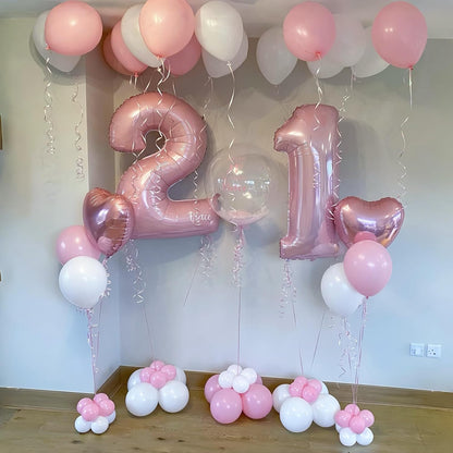 Pastel Pink Number 0 Balloon - Large Foil 40" Helium Balloon for Girls' Birthday & Graduation Celebrations