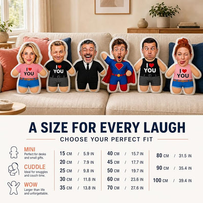 Custom Face Pillow - Personalized Photo Plush Doll with 200+ Styles