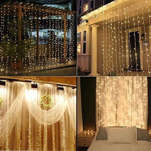 Geanmoki 306 LED Window Curtain String Lights - Perfect for Weddings, Parties & Home Decor