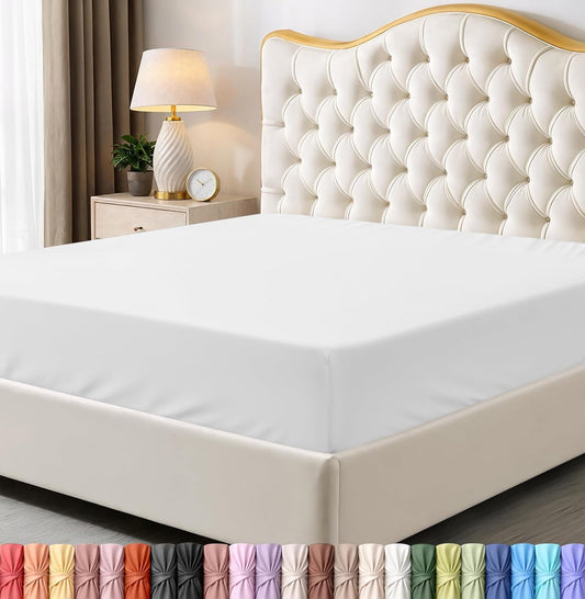 Utopia Bedding Full Fitted Sheet - Deep Pocket Soft Microfiber - Fade Resistant & Easy Care - White