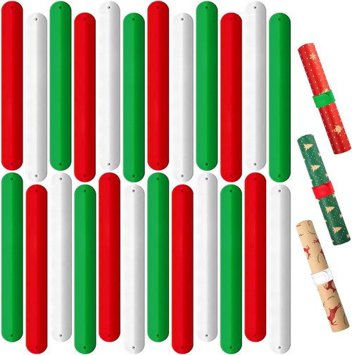 LBSXQGS Holiday Wrapping Paper Holder - 24Pcs Red, White & Green Storage Solution for Christmas Gifts