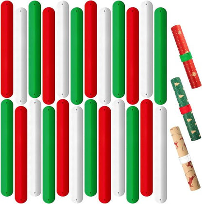 LBSXQGS Holiday Wrapping Paper Holder - 24Pcs Red, White & Green Storage Solution for Christmas Gifts