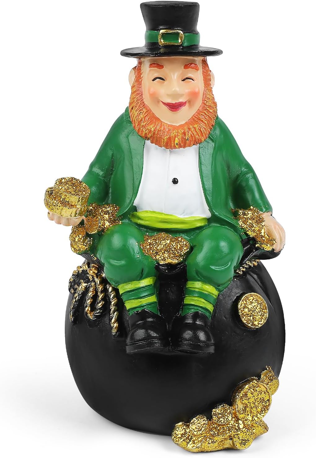 St. Patrick's Day Gnomes | 5.7-Inch Irish Resin Figurines for Home Decoration & Tiered Trays