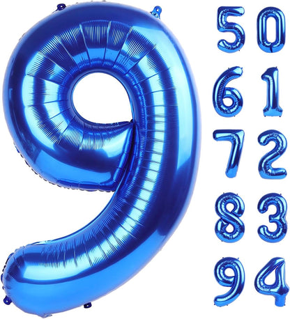 Number 9 Balloon by [Brand Name] - 40 Inch Navy Blue Giant Birthday Decoration for All Ages