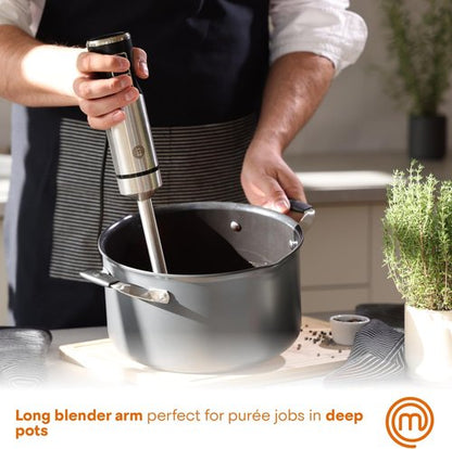 MasterChef Immersion Blender - Powerful 400W Handheld Puree Stick with Variable Speed Control | Stainless Steel