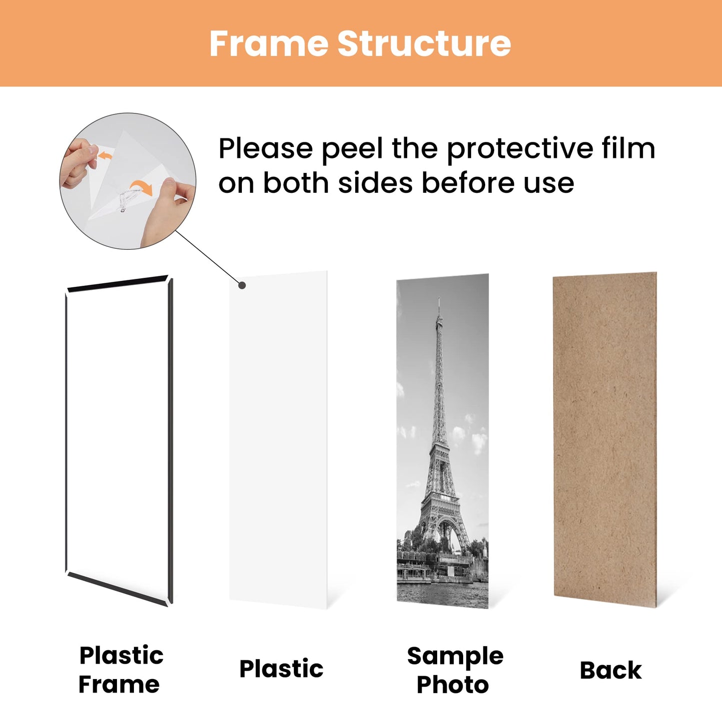 upsimples 16x20 Picture Frame Black 3 Pack, Scratch-Proof Poster Frames 16 x 20 for Photo Gallery - Slide-In Strips, Horizontal or Vertical Wall Mounting