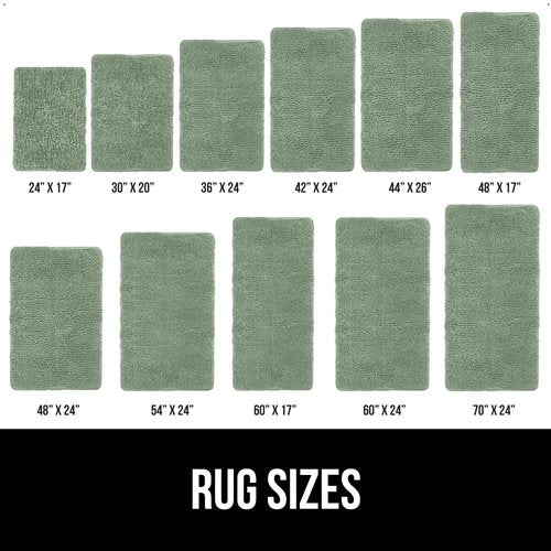 GORILLA GRIP Bath Rug Mat 70x24, Soft Absorbent Chenille, Quick Dry Microfiber Mats, Rubber Backing Washable Shower Floor Rugs, Bathmat Runner, US Designed Bathroom Home Decor Accessories Sage Green