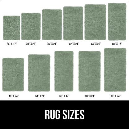 GORILLA GRIP Bath Rug Mat 70x24, Soft Absorbent Chenille, Quick Dry Microfiber Mats, Rubber Backing Washable Shower Floor Rugs, Bathmat Runner, US Designed Bathroom Home Decor Accessories Sage Green