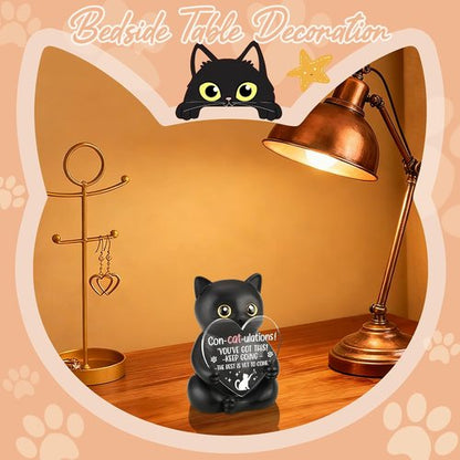 FOKCBOCM Con-Cat-ulations Desk Decor | Encouragement Gift for Graduates & Cat Lovers - Unique Collectible Figurine